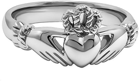 Sterling Silver ULS-6334 Ladies Claddagh Ring