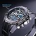 Big Face Sports Watches for Men, Blcot Waterproof Multifunction Wrist Digital Watch in Black Silicone Strap