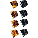 Women Crystal Plastic Hair Claw for thin to medium thick hair, Beauty Basic Jaw Clips,8 Pieces count.…