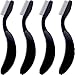 TecUnite 4 Packs Folding Eyelash Comb, Stainless Steel Teeth Eyebrow Comb Lash and Brow Makeup Brush (Black)