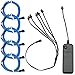 Ourbest 5in1 Neon Strip Light Kit, EL Wire Neon Lights Kit for Cosplay Dress, Handcraft Cosplay Party Decoration 3Mode Stay/Slow/Fast Flash (15Ft 5Pack 3Ft Blue)