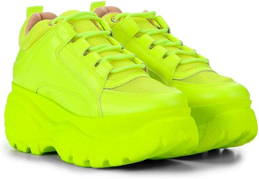 tenis verde fluorescente feminino
