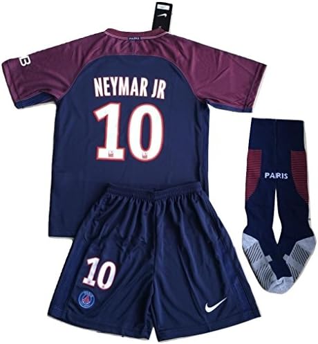 StarSoccer Neymar #10 2017-2018 New PSG FC Home Jersey Shorts and Socks For Kids/Youth (9-10 Years Old)