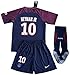 New #10 Neymar Jr 2017/2018 PSG Home Jersey Shorts & Socks For Kids/Youths (9-10 Years Old)