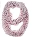 Dealzip Inc®Pink and Gray and White Chevron Pattern Soft Sheer Infinity Circle Scarf in Contrasting Colors+Random gift