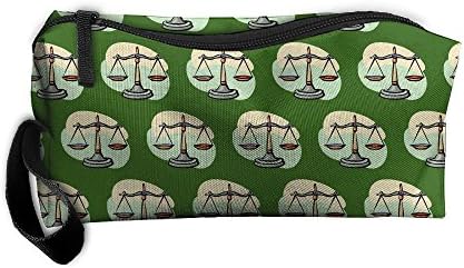 ALYue Women Girls Law Balance Judge Justice Portable Handbag Storage Pouch Toiletry Bag Case Accessories Organizer Healthcare Kit Grooming Cosmetics Travel Make-up Bag With Zipper