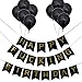 BESTOYARD Happy FING Birthday Decorations Banner with 10pcs Black Latex Balloons Party Favors