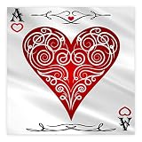 Mode PK Poker Ace Playing Card Bandana Multicolored Novelty Headband 100% Polyester Unisex 22 x 22 Inches (Ace of Hearts Bandana)