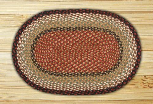 Earth Rugs C-019 Oval Rug, 27 x 45, Burgundy/Mustard by Earth Rugs