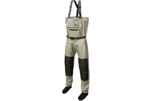 8 Fans Breathable Chest Wader 3-Ply 100% Durable and Waterproof with Neoprene Stocking Foot Insulated Fishing Chest Waders fo