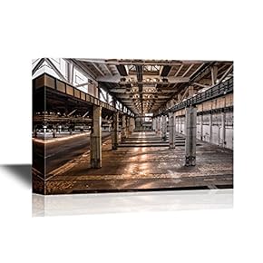 Watercolor Style Canvas Wall Art - Abandoned Old Vehicle Repair Station - Gallery Wrap Modern Home Art | Ready to Hang - 12x18 inches