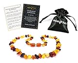 Baltic Amber Teething Necklace For Babies (Unisex)- Drooling Problem & Pain Reduce Properties. Certification Guaranteed - Nature Made - Highest Quality...
