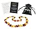 Baltic Amber Teething Necklace For Babies (Unisex)- Drooling Problem & Pain Reduce Properties. Certification Guaranteed - Nature Made - Highest Quality. (Multi)