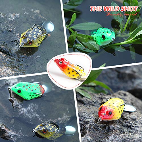 DONQL Topwater Froschköder, künstlicher Frosch-Angelköder-Set mit Angelbox für Barsch, Dogfish, Moschus, Schlangenkopf… – Bild 7