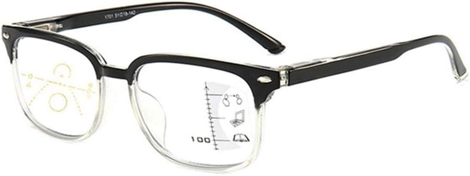 Frame Color : B1 Black, Size : +100 HaiShan Multifocale progressiva Reader  Vedere Lontano e da Vicino la Lettura Occhiali bifocali presbiopia Uomini Occhiali  da Lettura 8.07 Gestione di materiali pericolosi Commercio,