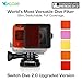 WoCase Switchable GoPro Lens Filter Set for GoPro HERO4 Hero 3+ Cameras (Compatible with Both Standard and Dive Housing, Full Dive Water Depth Coverage)