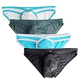Nightaste Men Lightweight Sport Comfort Underwear Low Rise Bikinis Briefs (XL, 4 Colors)