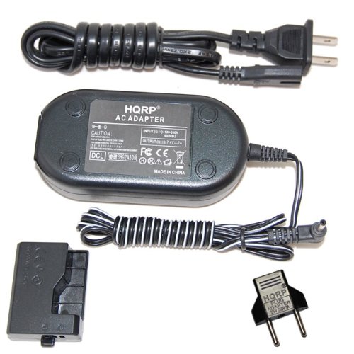 HQRP Kit AC Power Adapter and DC Coupler compatible with Canon ACK-E10 ACKE10 fits EOS Rebel T3, 1100D, Kiss X50 Digital Camera plus Euro Plug Adapter