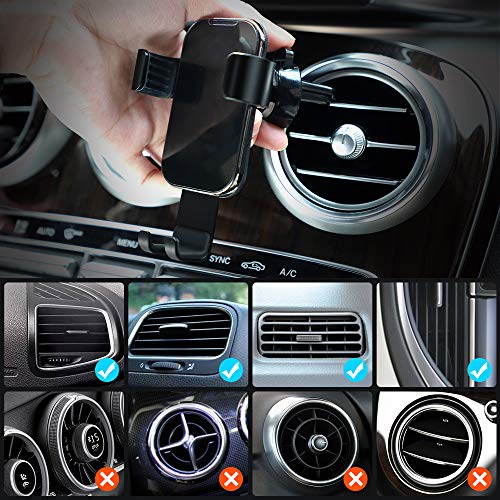 Gravity Car Phone Mount,Sedioso Cell Phone Holder for Car,Hands Free Auto Clamping Air Vent Car Phone Holder Compatible with iPhone Xs MAX/X/XR/ 8/7/ 6 Plus,Samsung S10/ S10E/ S9/ S8,LG,Google