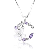 NoraSynthia Crescent Moon Butterfly Star Flower Necklaces for Women,Silver Rose gold Pendant, Birthday or Mother's Day Fine Jewelry Anniversary Christmas Gift for Women Wife Mom Girlfriend Lady