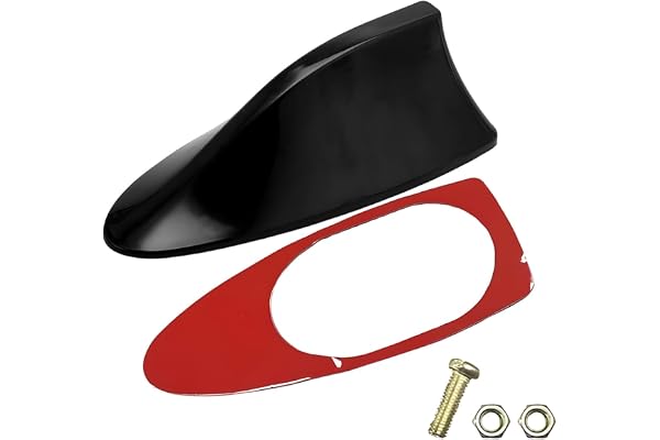 Tuxihapp Car Shark Fin Antenna Cover - Signal Roof Aerial Decoration Car Top Roof Mount Antenna Cover Replacement - Vehicle Shark Fin Shape Covers with Adhesive Tape for Most Cars Truck SUV (Black)