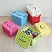 Time Concept Kids Smile Plastic Storage Box - Small, White - Clothing Bin, Toy Container, Stackable Organizer