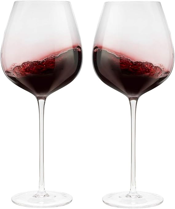 Wine Glasses, Set of 2, 27 oz, Hand Blown. LeadFree