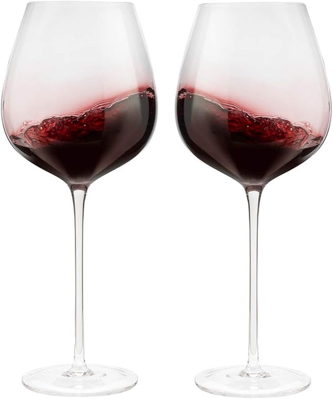 Wine Glasses, Set of 2, 27 oz, Hand Blown. LeadFree