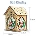 JuguHoovi 3 Pack Christmas Tree Hanging Ornaments, LED Light Wooden Hanging Ornaments for Christmas Holiday, Cute Wood House Christmas Tree Hanging Ornament Decoration