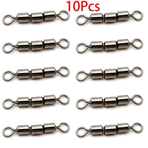 ningdeCK Angelwirbel 10 Stück GH Zugfest flexibel sicher tragbar Edelstahl leicht Spinning Ling Quick Connect Dreifach… – Bild 4