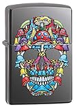 Zippo Mushroom Skull Design Black Ice Pocket Lighter