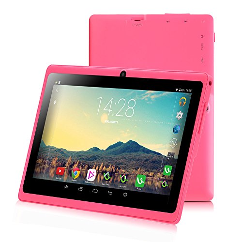 iRULU eXpro 3 Tablet (X3)-X37,Google Android 6.0, Quad Core, HD 1024x600, Dual Camera, Wi-Fi, 1GB/8GB, 3D Game Supported, 7 inch Tablet with GMS Certified-Pink