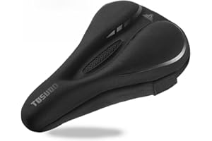 TOSUOD Bike Seat Cover Gel Padded Bicycle Seat Cover for Men Women Narrow Bike Seat Cushion Comfort Foma Bicycle Seat Cushion for Outdoor & Indoor(11"x7")