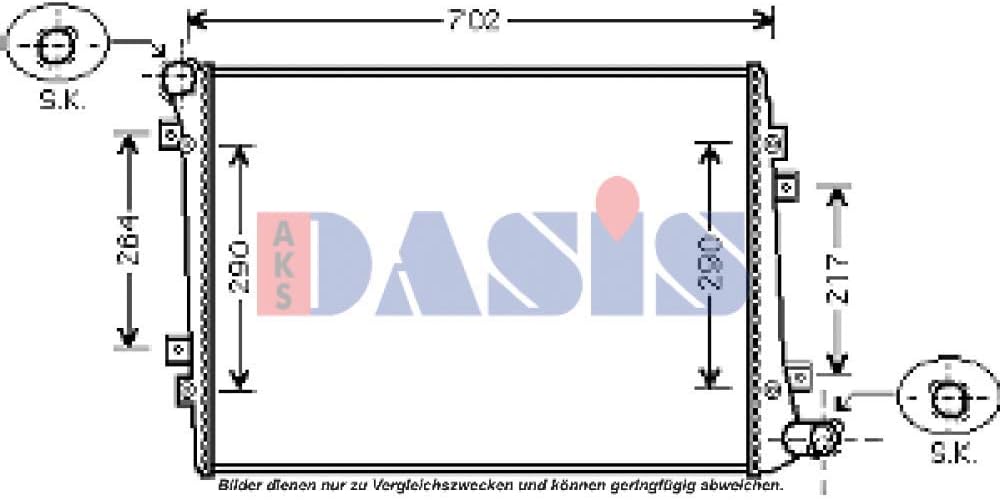AKS Dasis 040029N Radiator, engine cooling