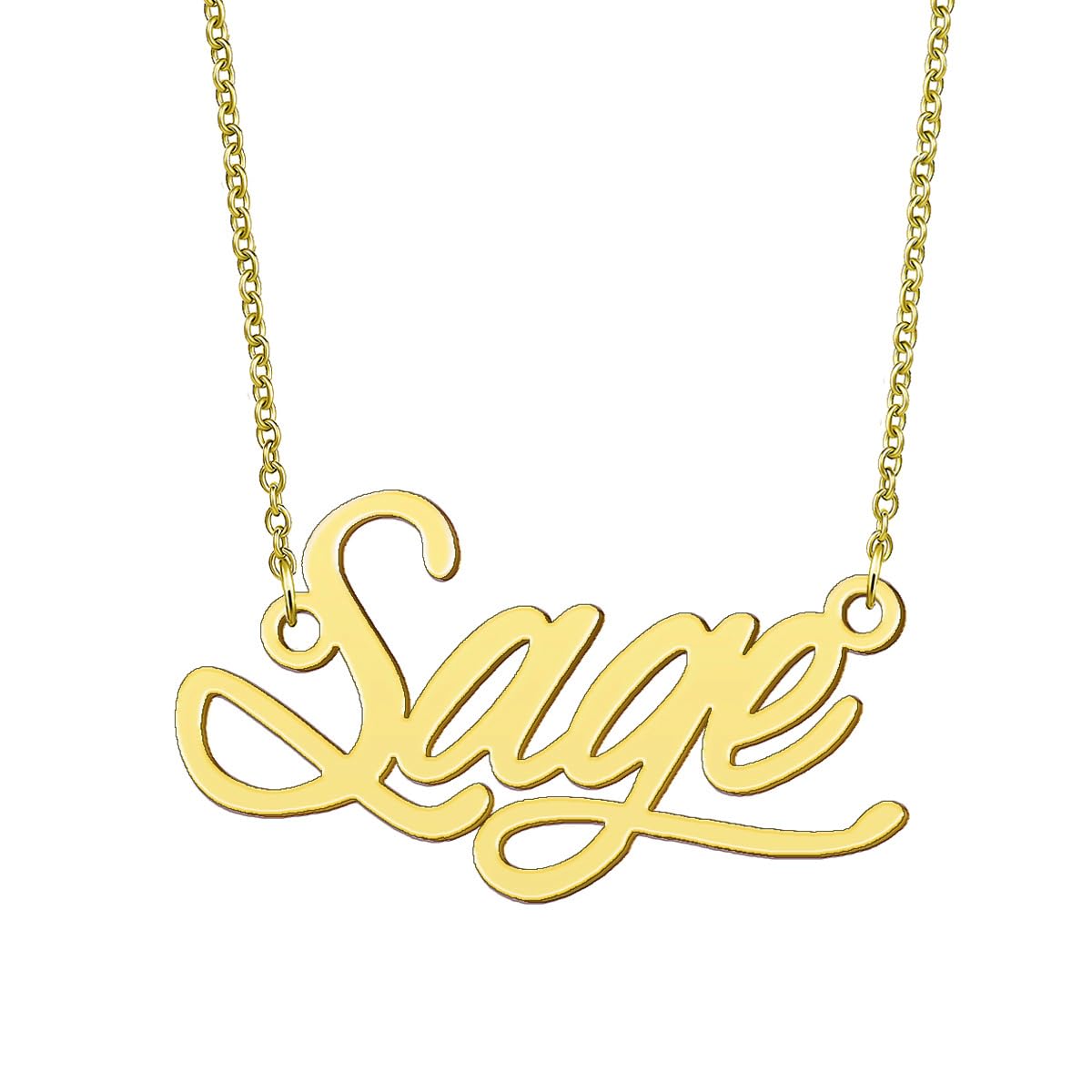BYBWBL Sage Name Pendant Necklace 18k Gold Plated