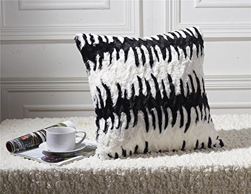 Anna Ricci 18x18 inch Super Soft Animal Pattern Faux Fur Plush Pillow-Black Tiger