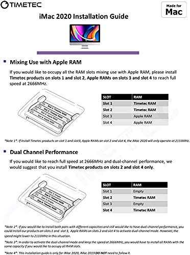 Timetec 32GB KIT(2x16GB) DDR4 2666MHz/2667MHz PC4-21333/PC4-21300 Compatibel voor Applevoor medio 2020 iMac (20,1/20,2… - Image 3