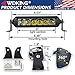 4WDKING 8 inch LED Light Bar 60W Off Road LED Spot Flood Combo Work Light High Bright Truck Driving Fog Lamp IP69K Waterproof for Truck Cars ATV UTV Boat 2 PCS