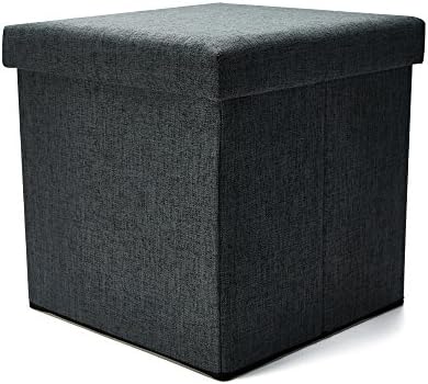 Yuleee Enviromental Foldable Storage Ottoman Seat Footrest Stool Coffee Table Cube Folding Organizer Seat 15"x15"x15"