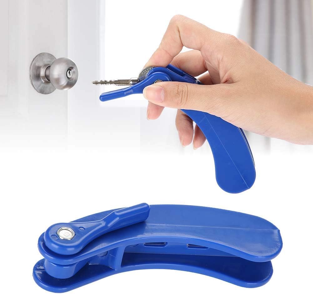 Blue Key Turner, 2 Keys Arthritis Key Turner, Lightweight Portable Storing Keys for Door Opening Disable Arthritis Elderly Grip Aids