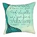 YOUR SMILE Mermaid Cotton Linen Decorative Throw Pillow Case Cushion Cover Pillowcase for Sofa 18 x 18 Inch,Teal