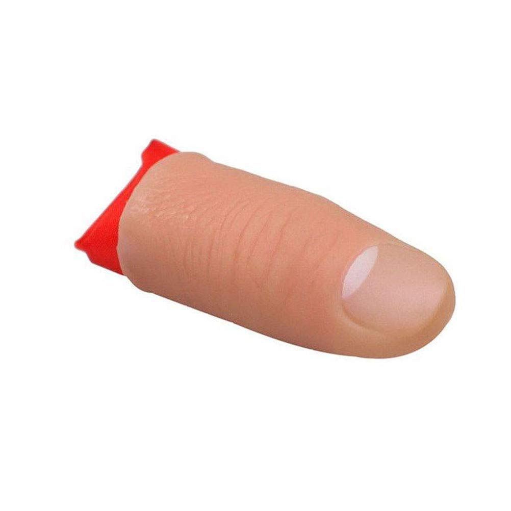 Toyvian 1 Set Magic Trick Fingers Fake Fingers Soft Thumb Tips Stage Show Prop Prank Toy with Red Silk Training Cloth