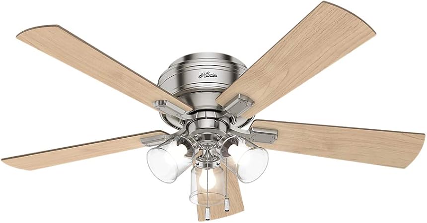 Hunter Indoor Low Profile Ceiling Fan With Pull Chain Control