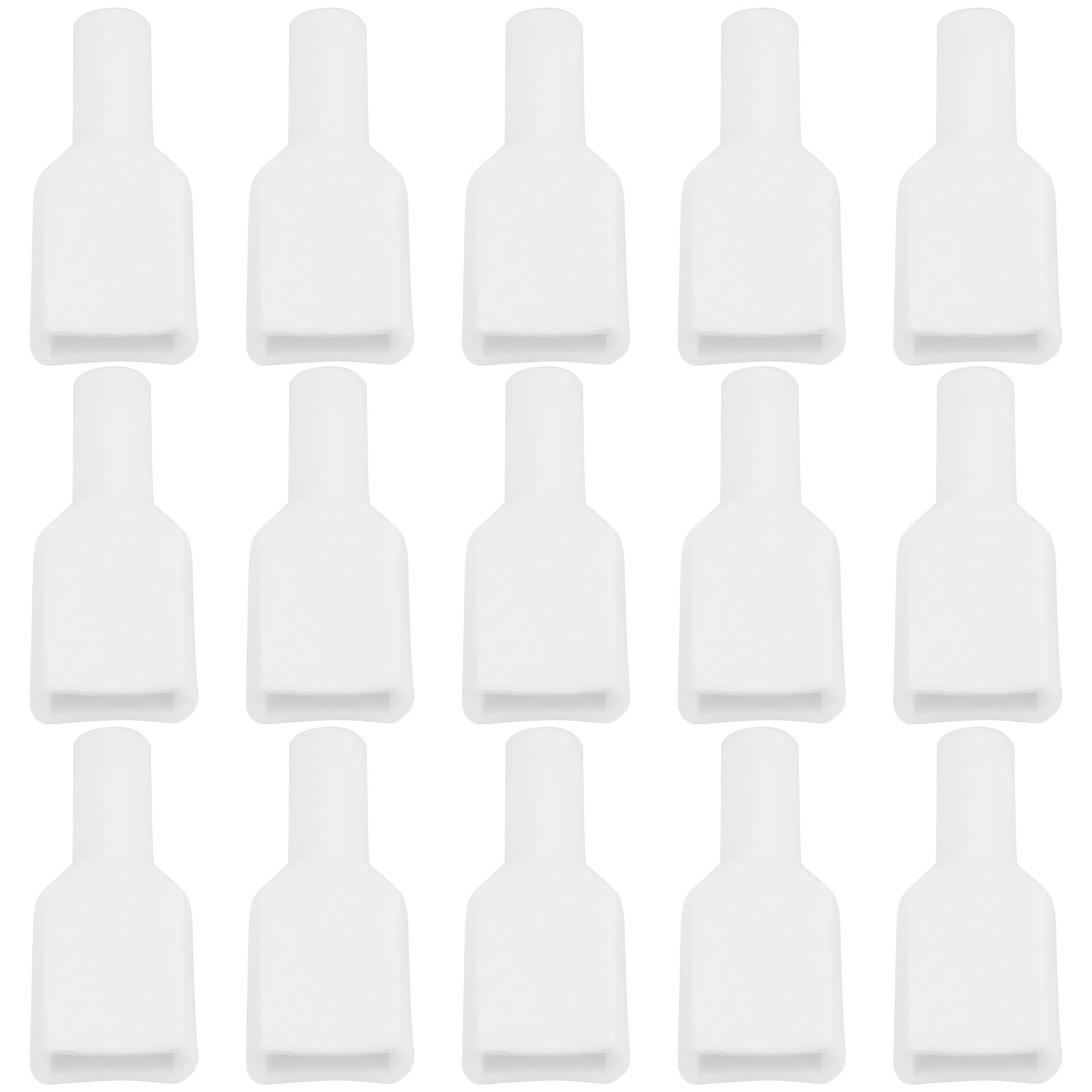 YINETTECH 50Pcs 5mm Cable Lug Protective Covers Silicone Terminal Cover Insulation Harness Sheath White Silicone Protective Case 25mm