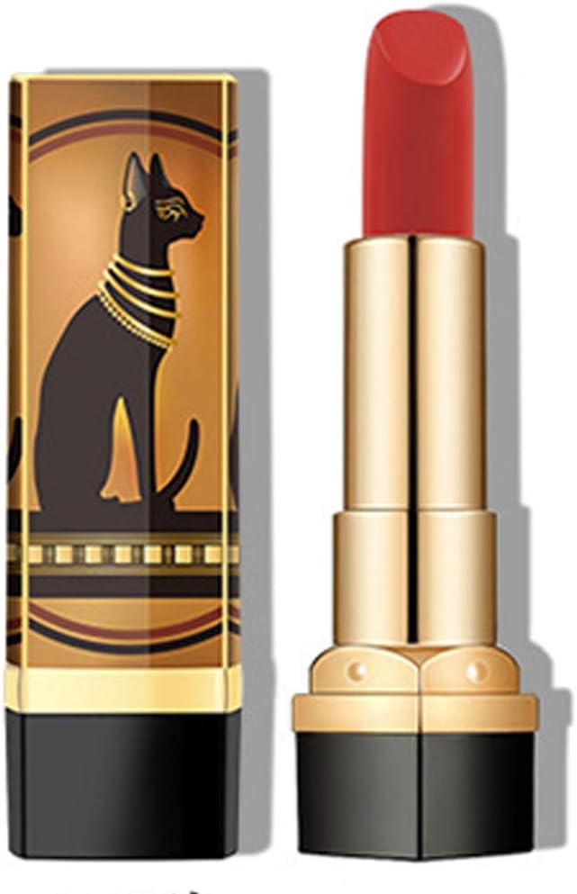 Matte Lipstick - Nourishing Lipstick Moisturising Formula Lip gloss Super Lustrous Lipstick Beauty Cosmetics Makeup (GAIA ANDERSON CAT)