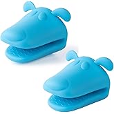 QTECLOR Mini Oven Mitts Gloves-BPA Free Silicone,Heat Resistant, Cooking Pinch Mitts Potholder for Kitchen Cooking & Baking