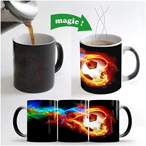 Heat changing coffee mug.Color changing mug-add hot liquid and a football will appear,12oz funny coffee ceramics mug-creative gift choice for kids and friends