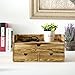 MyGift Torched Wood Desk Organizer, Document and Paper Holder Cabinet with 3 Drawer Office Supplies Storage Organizer