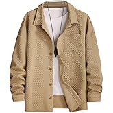 ZAFUL Men's Solid Color Flap Pocket Single Breasted Woolen Blend Coat Turn Down Collar Long Sleeve Jacket