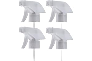 TBWHL Sprayer Bottle Top White Nozzle for Alcohol and Hydrogen Peroxide 28/400 Neck Fit Most Standard Boston Round 8oz 16oz and Amber Bottle 4 Pack